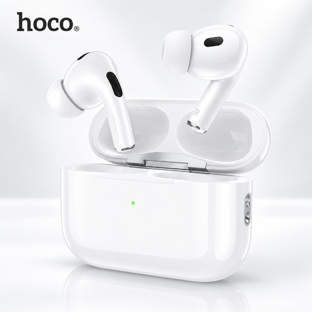 HOCO EW47 ΑΣΥΡΜΑΤΑ ΑΚΟΥΣΤΙΚΑ BLUETOOTH ΜΕ ΘΗΚΗ ΦΟΡΤΙΣΗΣ ΛΕΥΚΑ