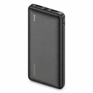 AMAYA APB-P128 Power Bank 10000mAh με 2 Θύρες USB-A, Εισόδους USB-C & Micro-USB και Ένδειξη LED, Μαύρο
