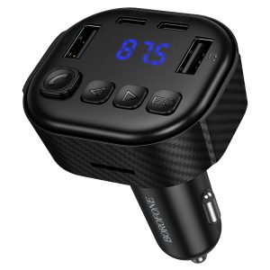 BOROFONE BC66 ΠΟΜΠΟΣ FM BLUETOOTH ΑΥΤΟΚΙΝΗΤΟΥ 4 ΘΥΡΩΝ ΜΑΥΡΟΣ