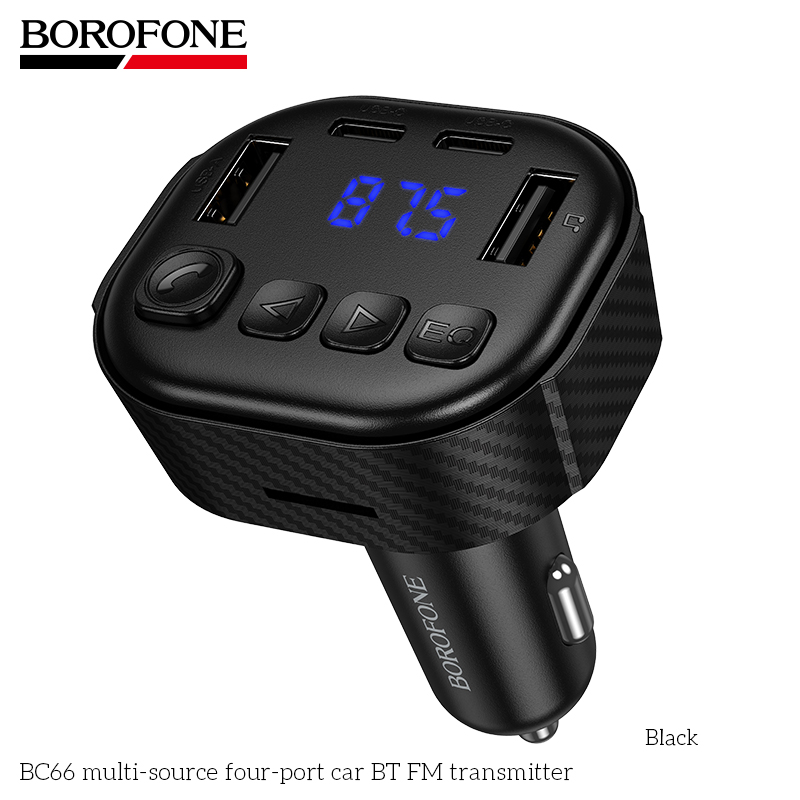 BOROFONE BC66 ΠΟΜΠΟΣ FM BLUETOOTH ΑΥΤΟΚΙΝΗΤΟΥ 4 ΘΥΡΩΝ ΜΑΥΡΟΣ - Image 3