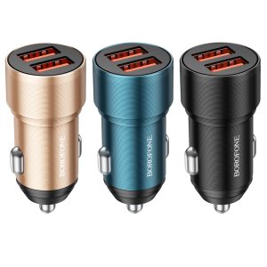BOROFONE BZ19B ΦΟΡΤΙΣΤΗΣ ΑΥΤΟΚΙΝΗΤΟΥ 2 ΘΥΡΩΝ QC3.0 36W ΜΑΥΡΟΣ