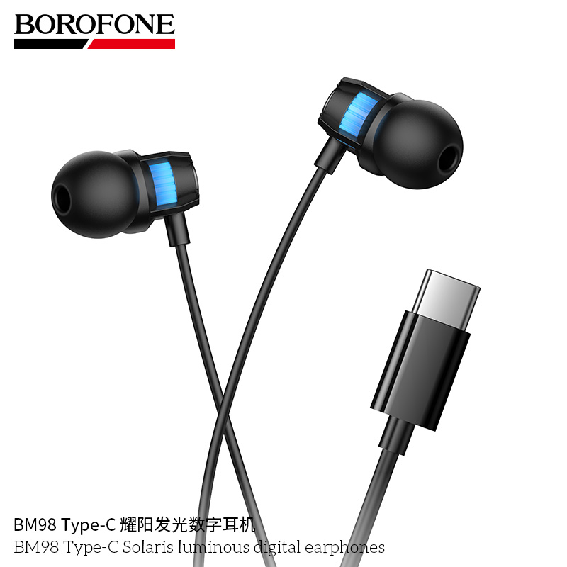 BOROFONE BM98 ΑΚΟΥΣΤΙΚΑ USB-C ΜΕ ΦΩΤΕΙΝΗ ΕΝΔΕΙΞΗ ΜΑΥΡΑ - Image 2