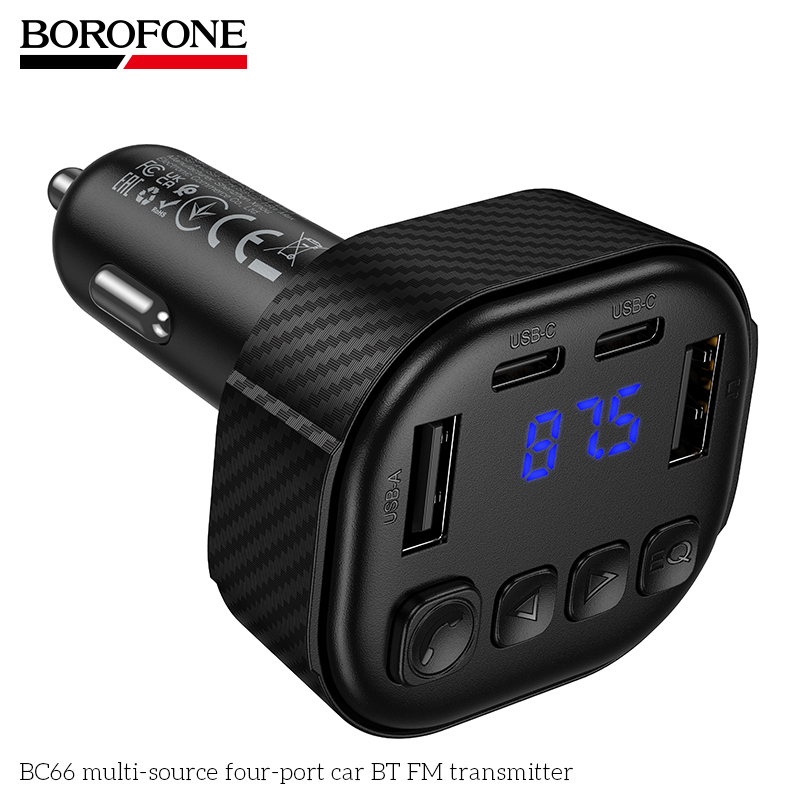 BOROFONE BC66 ΠΟΜΠΟΣ FM BLUETOOTH ΑΥΤΟΚΙΝΗΤΟΥ 4 ΘΥΡΩΝ ΜΑΥΡΟΣ - Image 5