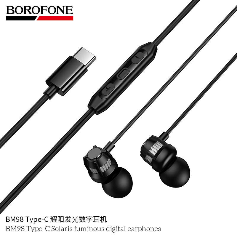 BOROFONE BM98 ΑΚΟΥΣΤΙΚΑ USB-C ΜΕ ΦΩΤΕΙΝΗ ΕΝΔΕΙΞΗ ΜΑΥΡΑ - Image 4