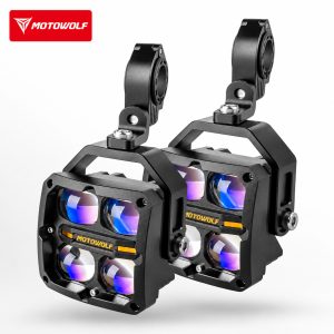 MOTOWOLF L3 ΠΡΟΒΟΛΕΑΣ LED ΜΟΤΟΣΥΚΛΕΤΑΣ 4 LED 120W ΜΑΥΡΟΣ IP67